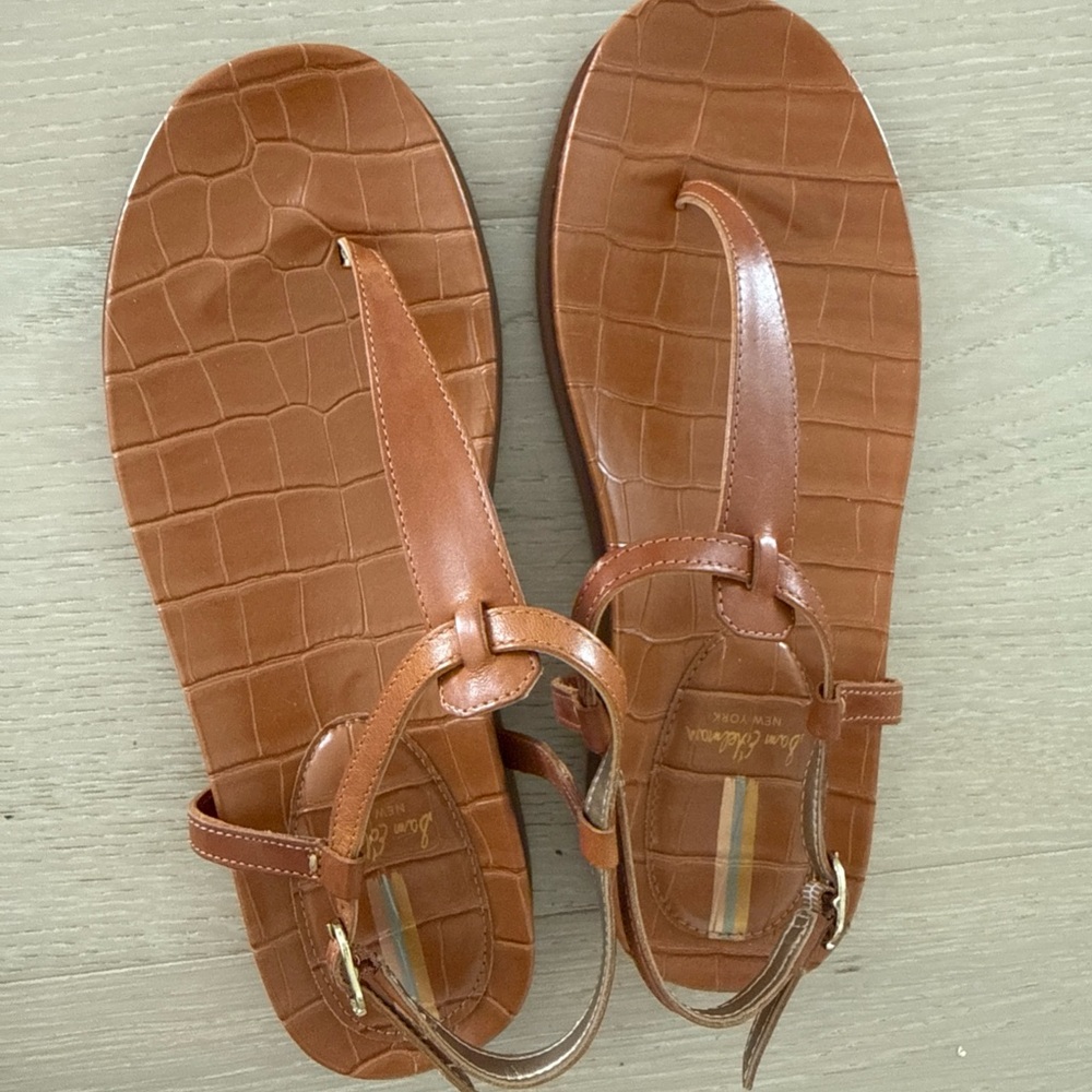 Sam Edelman Tan Croc-Embossed Sandals New 7.5